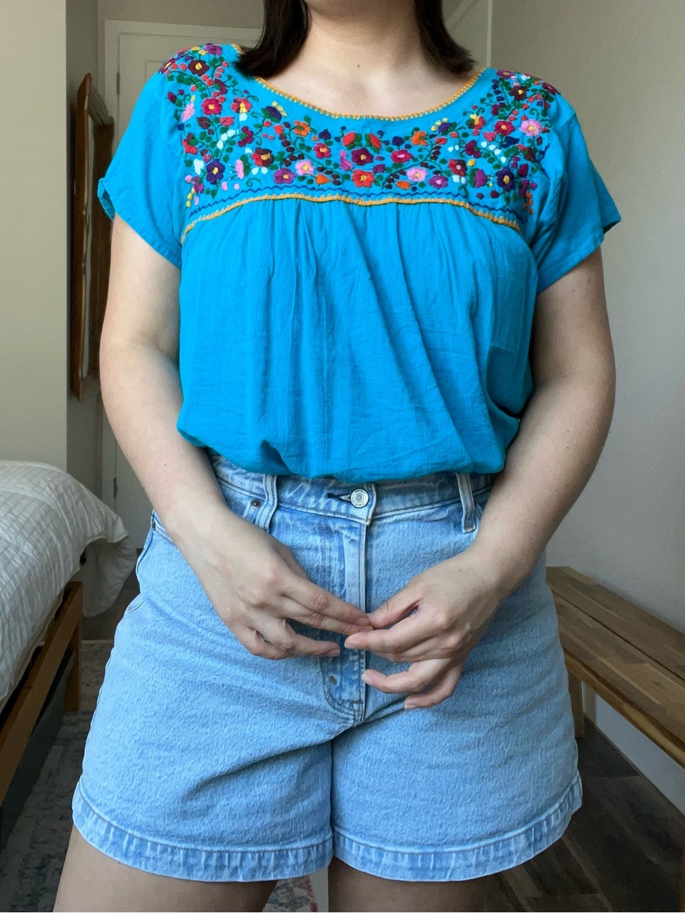 Stunning Oaxacan-Style Embroidered Blouse